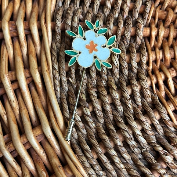 Vintage Coro Flower Brooch | Blue Enamel Hyacinth Vintage Coro Enamel Flower Stick Pin